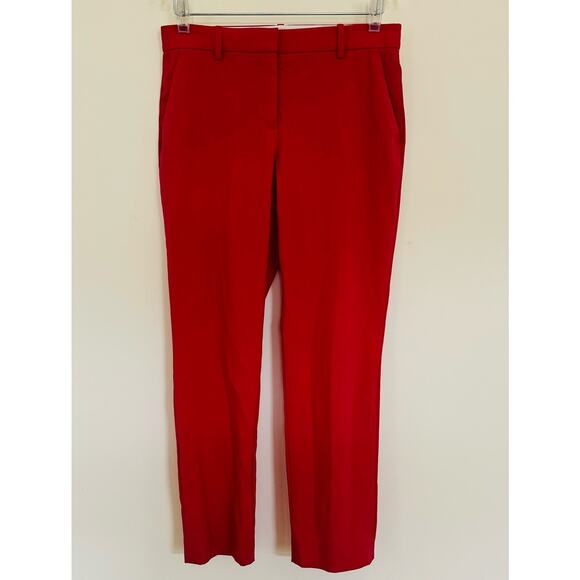 Theory Womens Treeca 2 Good Wool Cropped Watermelon Pink Tailored Dress Pants 2 - Picture 4 of 15